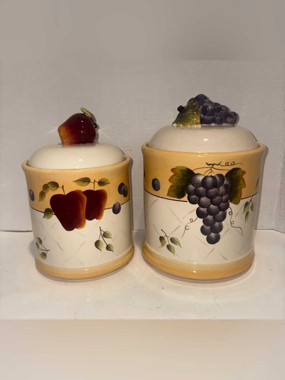 Homco Ceramic Fruit Canister Set - Vintage